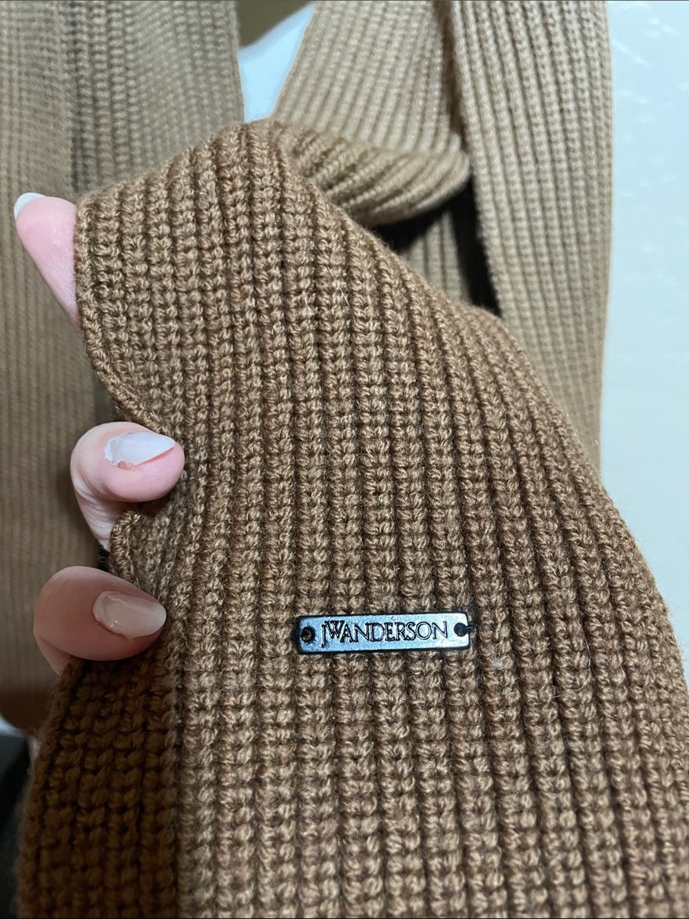 JW Anderson Ribbed Gradient Brown Tan Scarf - Picture 3 of 3